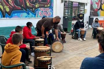Taller de percusión africana en la Casa de la Juventud de Telde/Francisco Javier Santana.